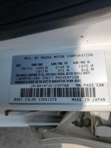 JM1BM1M7XE1209788 - 2014 MAZDA 3 GRAND TOURING WHITE photo 13