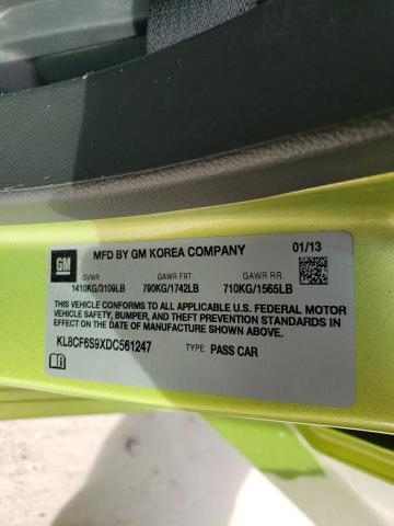 KL8CF6S9XDC561247 - 2013 CHEVROLET SPARK 2LT GREEN photo 12