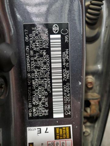 JTDKARFP9H3045009 - 2017 TOYOTA PRIUS PRIM ნაცრისფერი ფოტო 13