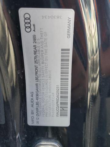 WAUCGAFR6DA029231 - 2013 AUDI S5 PREMIUM PLUS შავი ფოტო 12