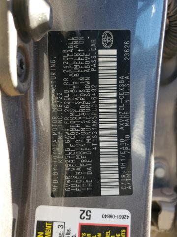 4T1S31AK5PU046492 - 2023 TOYOTA CAMRY SE NIGHT SHADE CHARCOAL photo 12