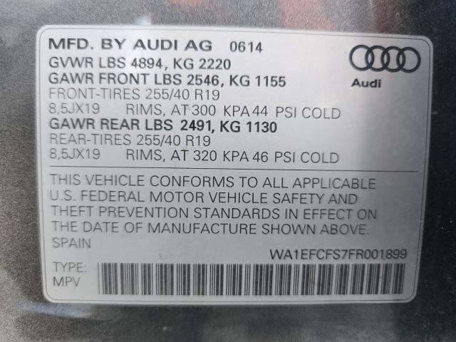 WA1EFCFS7FR001899 - 2015 AUDI Q3 PREMIUM PLUS رمادي صورة 13