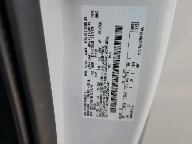 1FT7W2B68LED02041 - 2020 FORD F250 SUPER DUTY თეთრი ფოტო 12