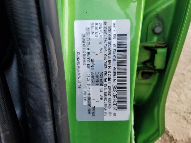 JM1DE1HY8B0130467 - 2011 MAZDA MAZDA2 GREEN photo 12