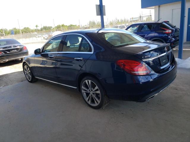 55SWF4KB1HU208625 - 2017 MERCEDES-BENZ C 300 4MATIC BLUE photo 2