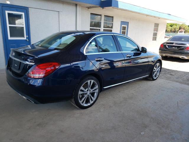 55SWF4KB1HU208625 - 2017 MERCEDES-BENZ C 300 4MATIC BLUE photo 3