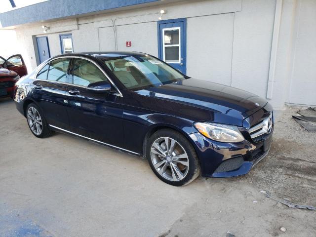 55SWF4KB1HU208625 - 2017 MERCEDES-BENZ C 300 4MATIC BLUE photo 4