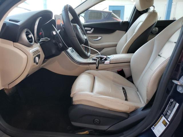 55SWF4KB1HU208625 - 2017 MERCEDES-BENZ C 300 4MATIC BLUE photo 7