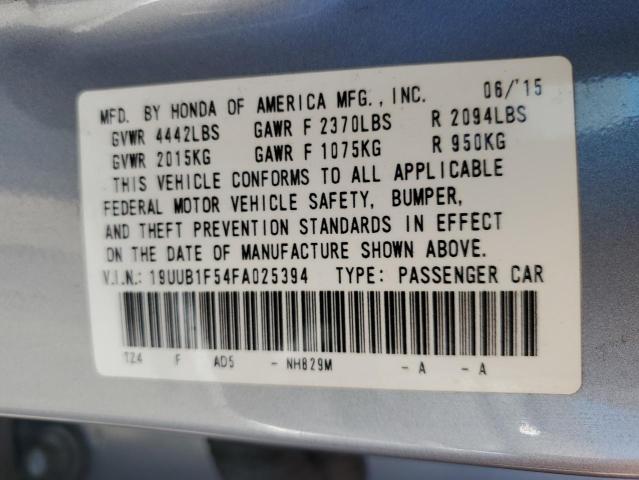 19UUB1F54FA025394 - 2015 ACURA TLX TECH SILVER photo 12