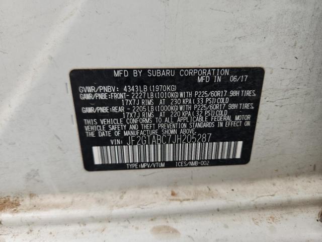 JF2GTABC7JH205287 - 2018 SUBARU CROSSTREK PREMIUM 白色 照片 13