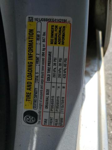 1G1JC6SHXG4143194 - 2016 CHEVROLET SONIC LT SILVER photo 13