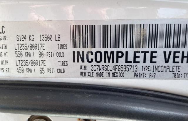 3C7WRSCJ4FG535713 - 2015 RAM 3500 WHITE photo 10