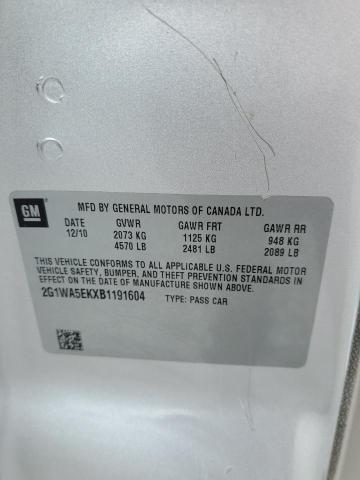 2G1WA5EKXB1191604 - 2011 CHEVROLET IMPALA LS SILVER photo 13