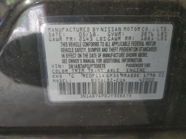 3N1AB7AP0JY308878 - 2018 NISSAN SENTRA S 黑色 照片 13