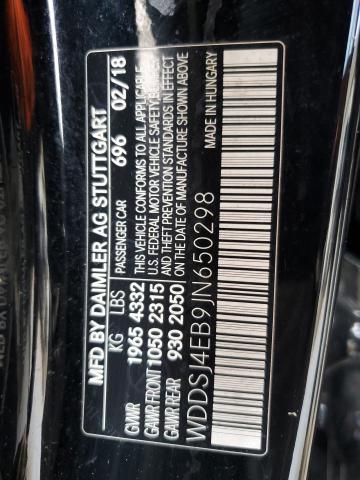 WDDSJ4EB9JN650298 - 2018 MERCEDES-BENZ CLA 250 BLACK photo 12