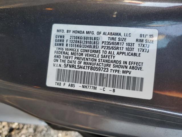 5FNRL5H47FB059723 - 2015 HONDA ODYSSEY EX BLACK photo 14