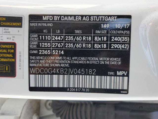 WDC0G4KB2JV045182 - 2018 MERCEDES-BENZ GLC 300 4MATIC WHITE photo 13