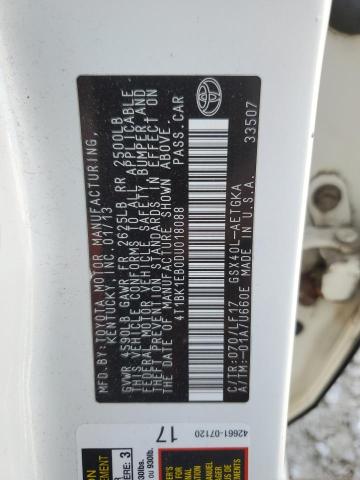 4T1BK1EB0DU018088 - 2013 TOYOTA AVALON BASE Ақ фото 13