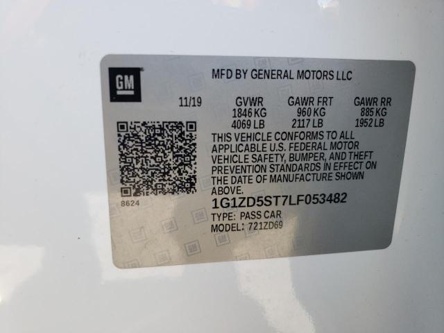 1G1ZD5ST7LF053482 - 2020 CHEVROLET MALIBU LT WHITE photo 12