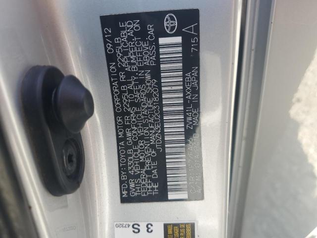 JTDZN3EU2C3182079 - 2012 TOYOTA PRIUS V SILVER photo 13