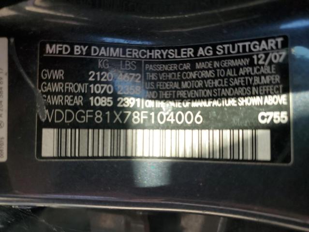 WDDGF81X78F104006 - 2008 MERCEDES-BENZ C 300 4MATIC GRAY photo 12