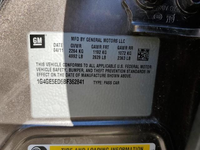 1G4GE5ED6BF362841 - 2011 BUICK LACROSSE CXS 金色 照片 13