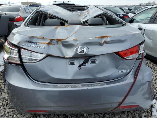 KMHDH4AE0CU485129 - 2012 HYUNDAI ELANTRA GLS GRAY photo 6