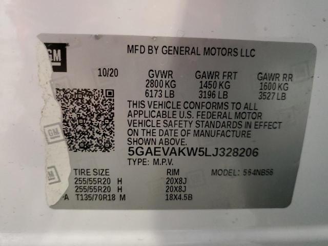 5GAEVAKW5LJ328206 - 2020 BUICK ENCLAVE ESSENCE თეთრი ფოტო 13