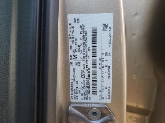 1FMCU9GD7JUB29616 - 2018 FORD ESCAPE SE TAN photo 13