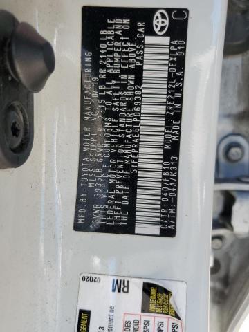 5YFEPRAE6LP069382 - 2020 TOYOTA COROLLA LE WHITE photo 13