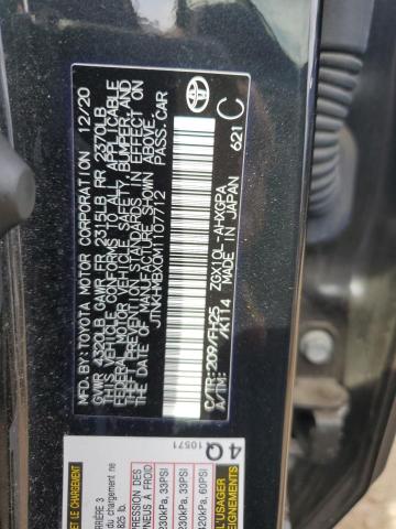 JTNKHMBX0M1107712 - 2021 TOYOTA C-HR XLE BLACK photo 12