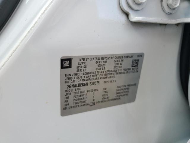 2GNALBEK6H1528375 - 2017 CHEVROLET EQUINOX LS Ақ фото 13