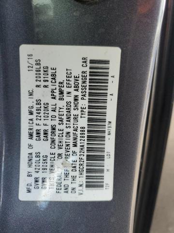 1HGCR2F32HA128988 - 2017 HONDA ACCORD LX 石墨色 照片 12