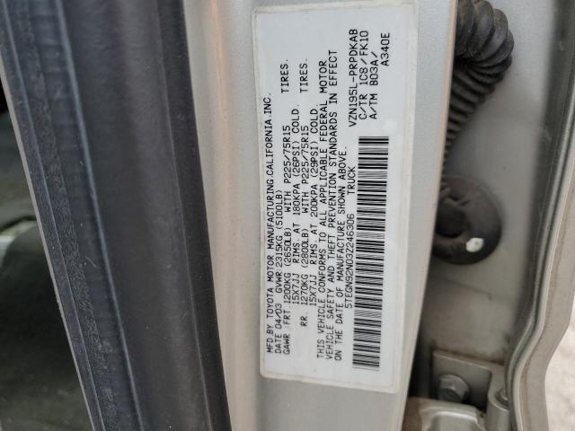 5TEGN92N03Z246306 - 2003 TOYOTA TACOMA DOUBLE CAB PRERUNNER BEIGE photo 12