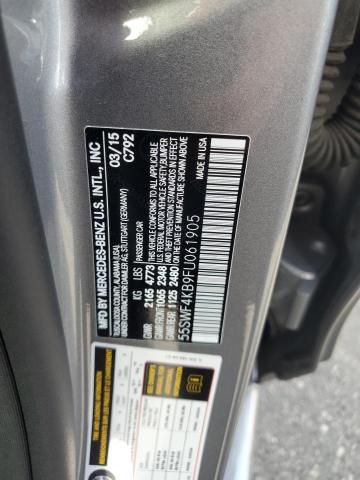 55SWF4KB9FU061905 - 2015 MERCEDES-BENZ C 300 4MATIC SILVER photo 12