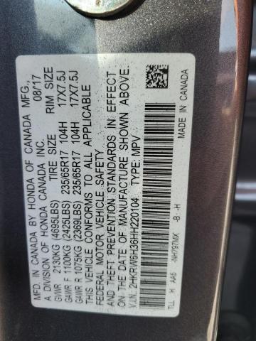 2HKRW6H36HH220104 - 2017 HONDA CR-V LX GRAY photo 13