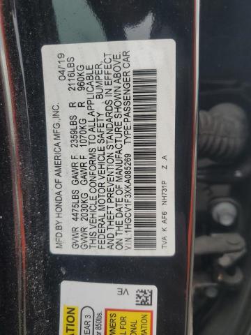 1HGCV1F3XKA085269 - 2019 HONDA ACCORD SPORT Қара фото 12