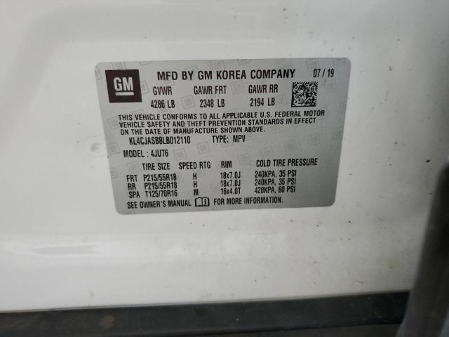 KL4CJASB8LB012110 - 2020 BUICK ENCORE PREFERRED WHITE photo 12