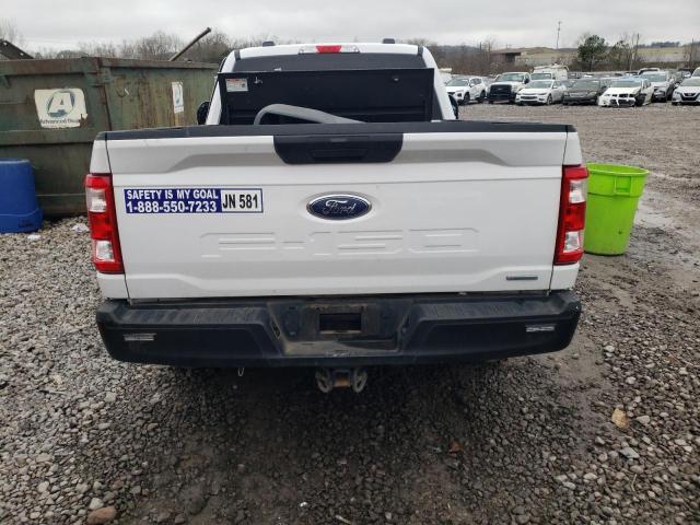 1FTEX1EP1MKE12483 - 2021 FORD F150 SUPER CAB WHITE photo 6