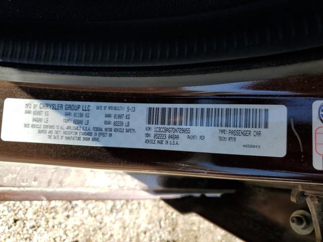 1C3CCBAG7DN729055 - 2013 CHRYSLER 200 LX BROWN photo 12