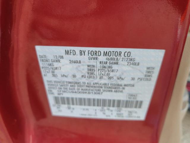 1FMCU94G09KB13067 - 2009 FORD ESCAPE LIMITED 红色 照片 13