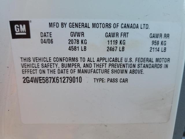 2G4WE587X61279010 - 2006 BUICK LACROSSE CXS 白色 照片 13