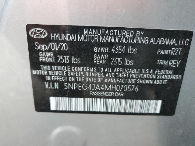 5NPEG4JA4MH070576 - 2021 HYUNDAI SONATA SE SILVER photo 12