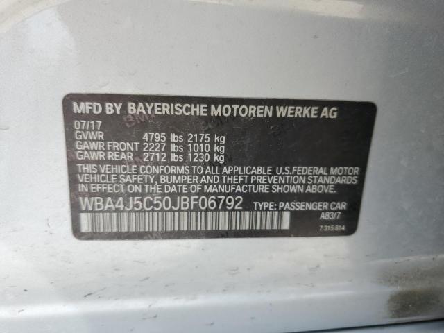 WBA4J5C50JBF06792 - 2018 BMW 440I GRAN COUPE SILVER photo 12