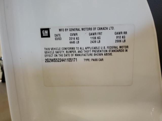 2G2WS522441105171 - 2004 PONTIAC GRAND PRIX GT2 أبيض صورة 12