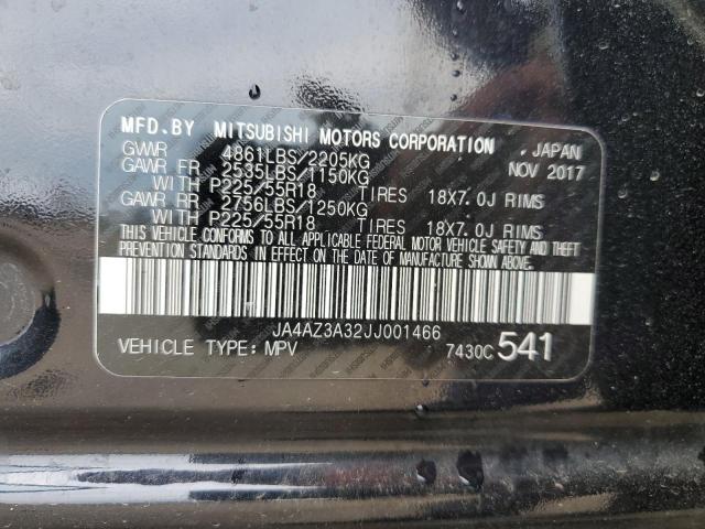 JA4AZ3A32JJ001466 - 2018 MITSUBISHI OUTLANDER SE BLACK photo 12