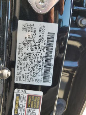 5J6RT6H59NL020099 - 2022 HONDA CR-V EX BLACK photo 12