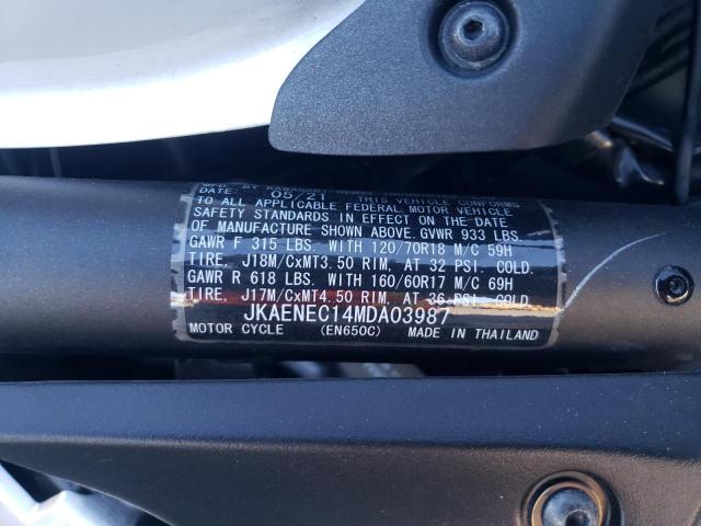 JKAENEC14MDA03987 - 2021 KAWASAKI EN650 C 双色 照片 10