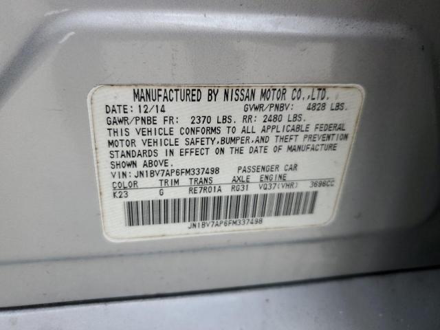 JN1BV7AP6FM337498 - 2015 INFI Q50 BASE Gümüş foto 12