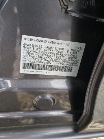 19UDE2F36MA000134 - 2021 ACURA ILX GRAY photo 12